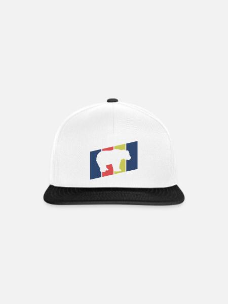 Bär Silhouette Retro Style - Snapback Cap - Weiß/Schwarz