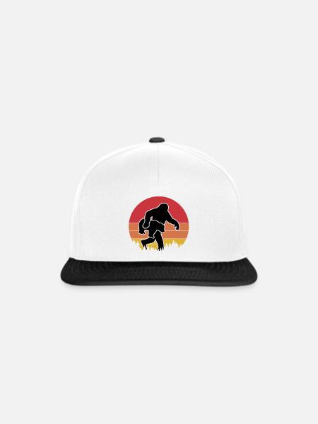 Bigfoot Bär Retro - Snapback Cap - Weiß/Schwarz