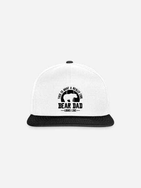 Cooler Bear Dad - Snapback Cap - Weiß/Schwarz