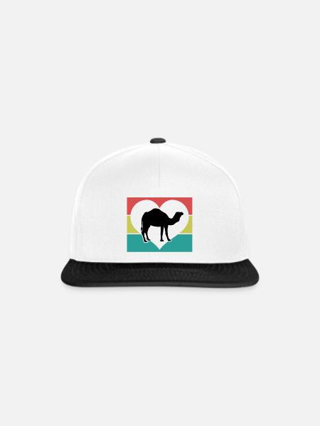 Kamel im Herz - Snapback Cap - Weiß/Schwarz