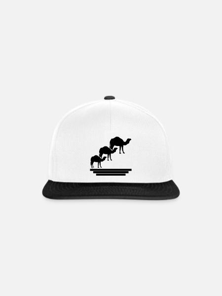 Kamel Silhouetten Trio - Snapback Cap - Weiß/Schwarz