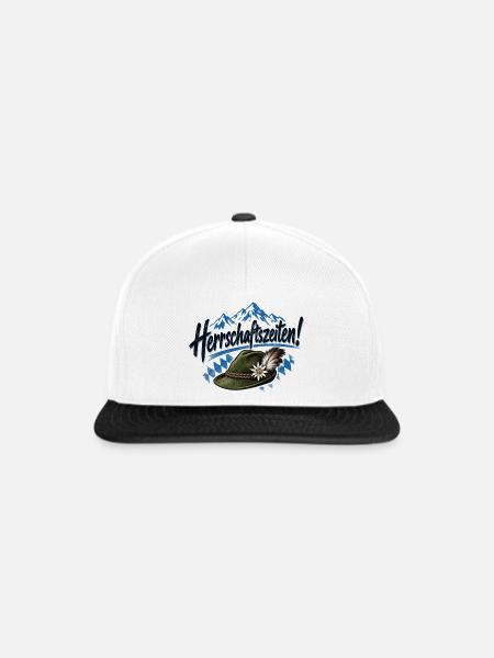 Herrschaftszeiten Trachten Outfit - Snapback Cap - Weiß/Schwarz