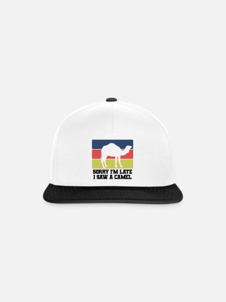 Kamel Humor Retro - Snapback Cap - Weiß/Schwarz