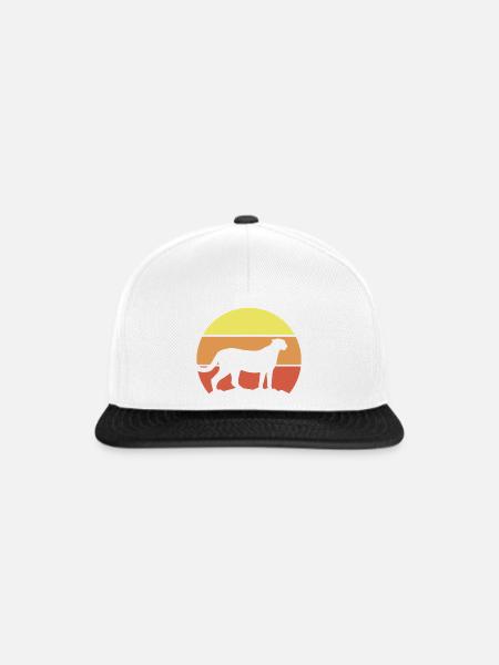 Gepard Retro Style - Snapback Cap - Weiß/Schwarz