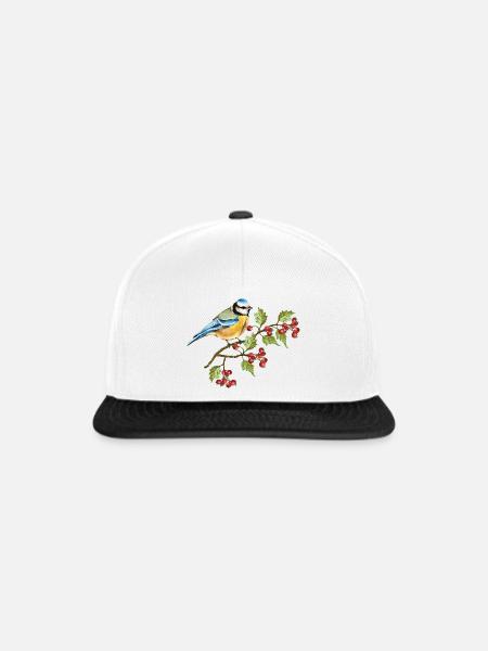 Bunter Vogel - Snapback Cap - Weiß/Schwarz