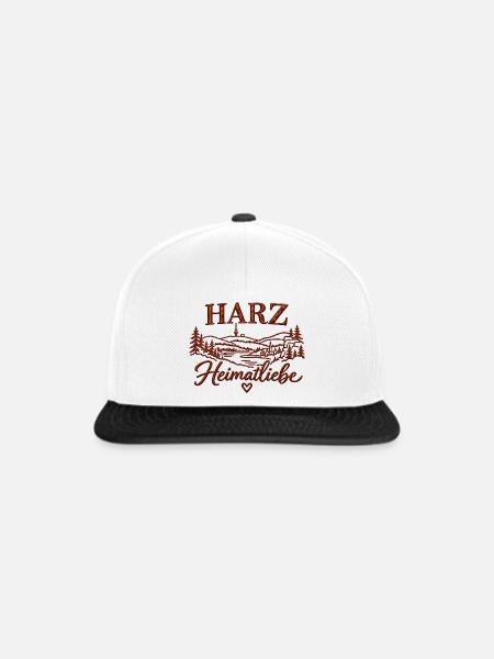 Harz Heimatliebe - Snapback Cap - Weiß/Schwarz