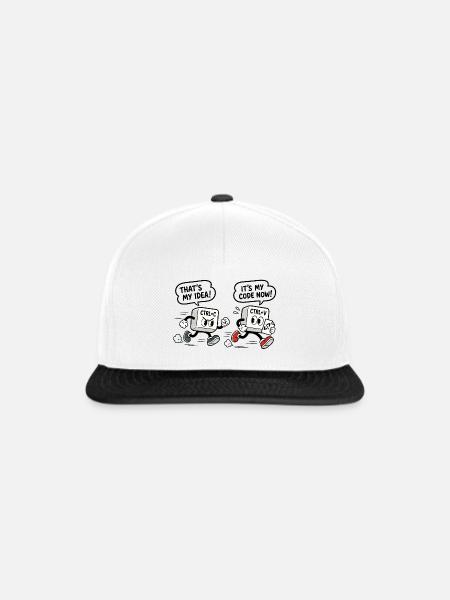 Computerhumor Copy-Paste - Snapback Cap - Weiß/Schwarz
