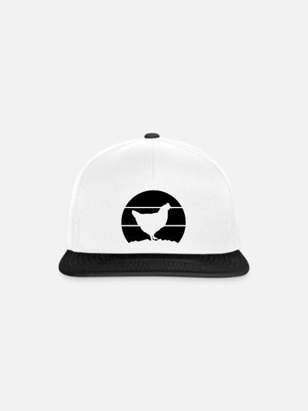 Huhn Silhouette - Snapback Cap - Weiß/Schwarz