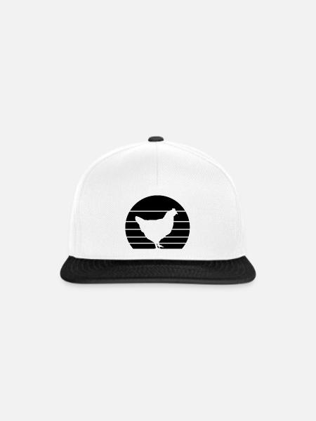 Huhn Silhouette - Snapback Cap - Weiß/Schwarz
