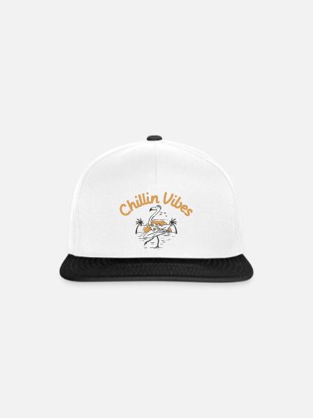 Chillin Vibes Flamingo Sunset - Snapback Cap - Weiß/Schwarz