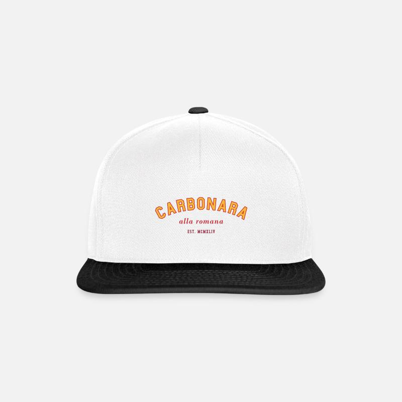 Carbonara College Design - Snapback Cap - white/black