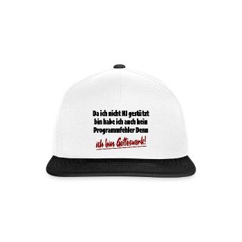 God's Work-Ki-God Created Me-Saying - Snapback Cap - white/black - Front