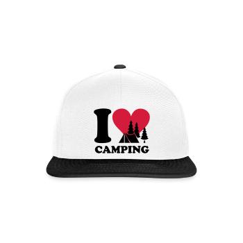 i love camping - Snapback Cap - Weiß/Schwarz - Vorne