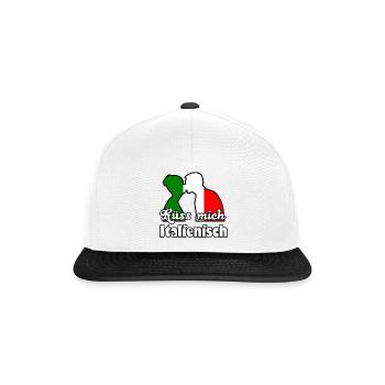 Küss mich Italienisch Geschenk - Snapback Cap - Weiß/Schwarz - Vorne