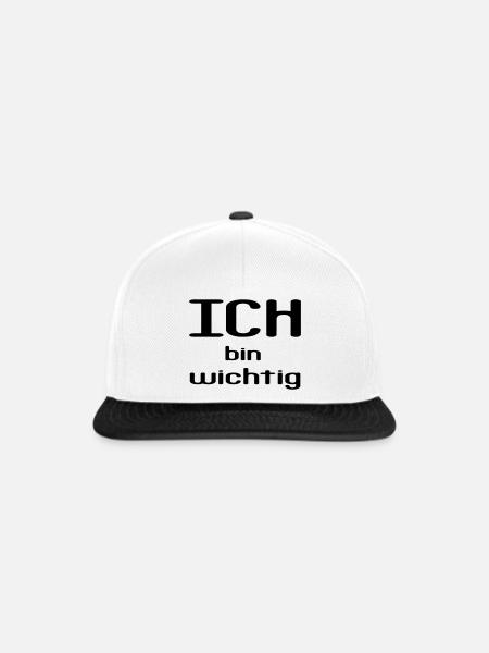 ICH bin wichtig - Snapback Cap - Weiß/Schwarz