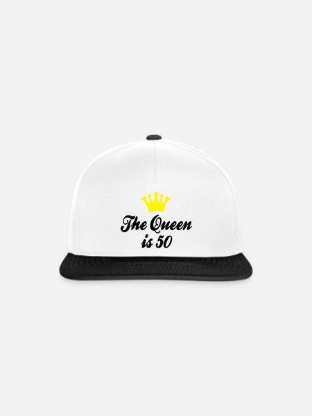 50 ans - Casquette snapback - blanc/noir