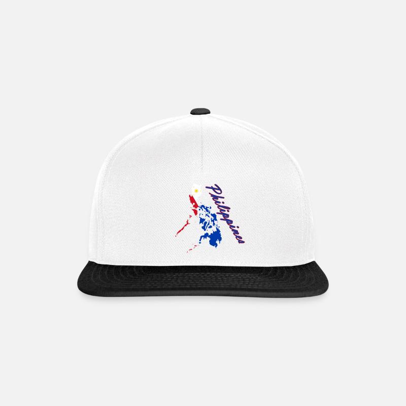 Script de la carte du drapeau philippin - Casquette snapback - blanc/noir