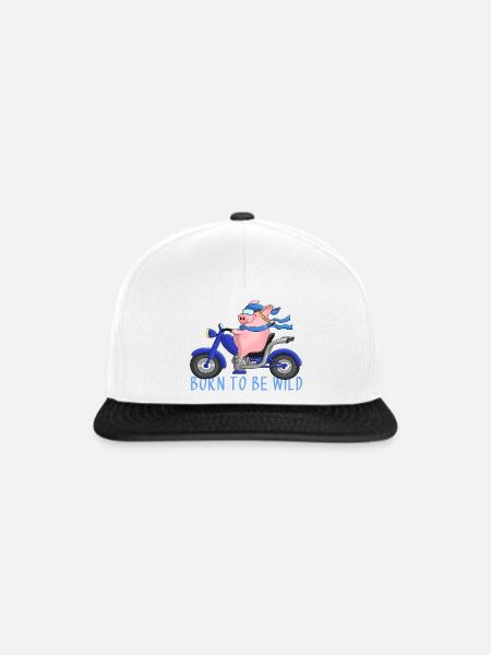 Ulkige Motorradfahrerin - Snapback Cap - Weiß/Schwarz