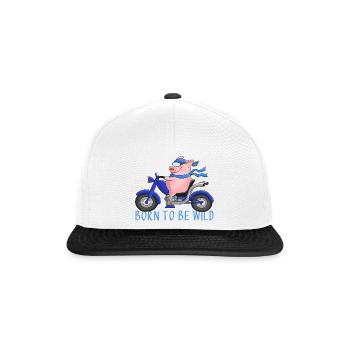 Ulkiger Motorradfahrer - Snapback Cap - Weiß/Schwarz - Vorne