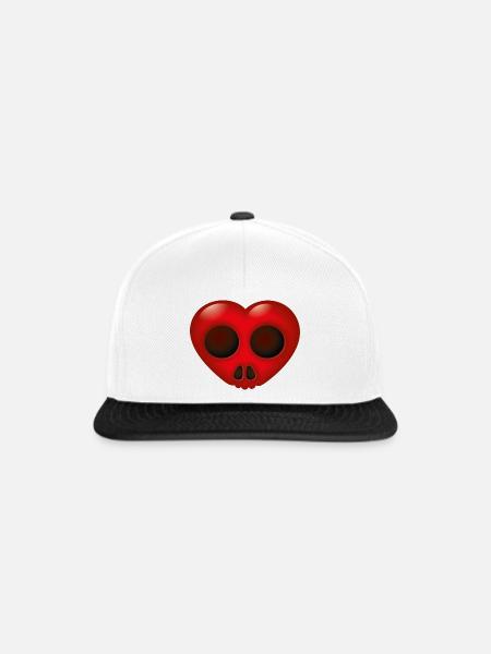 Smiley Heart Skill - Snapback Cap - Weiß/Schwarz
