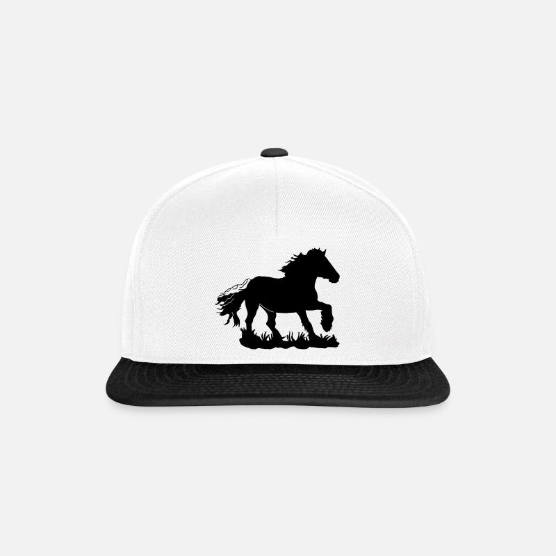 Kaltblut, Kaltblüter, Draft horse - Snapback Cap - Weiß/Schwarz