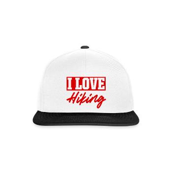 I love hiking - Snapback Cap - white/black - Front