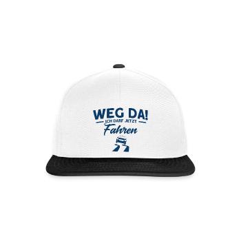 Führerschein Bestanden Fahrprüfung Führerscheinprü - Snapback Cap - Weiß/Schwarz - Vorne