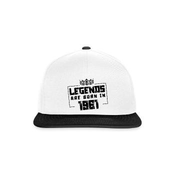 1961 Legends Born in - Snapback Cap - white/black - Front