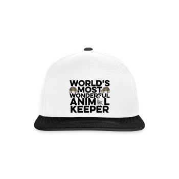 World's Most Wonderful Animal Keeper Animal Lover - Snapback Cap - Weiß/Schwarz - Vorne