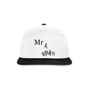 Mr and Mrs - Snapback Cap - white/black - Front
