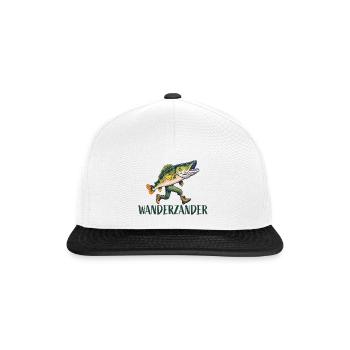 Funny fish wandering zander - Snapback Cap - white/black - Front