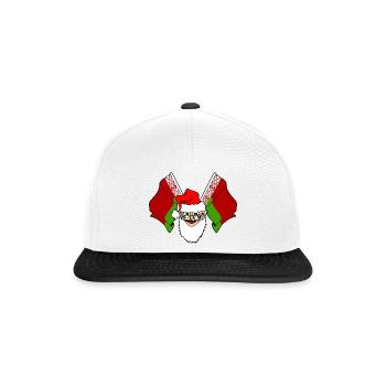 Weihnachtsmann Flagge Weißrussland Text Banner - Snapback Cap - Weiß/Schwarz - Vorne