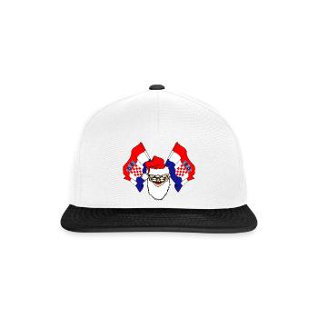 Weihnachtsmann-Flagge von Kroatien Weihnachten - Snapback Cap - Weiß/Schwarz - Vorne