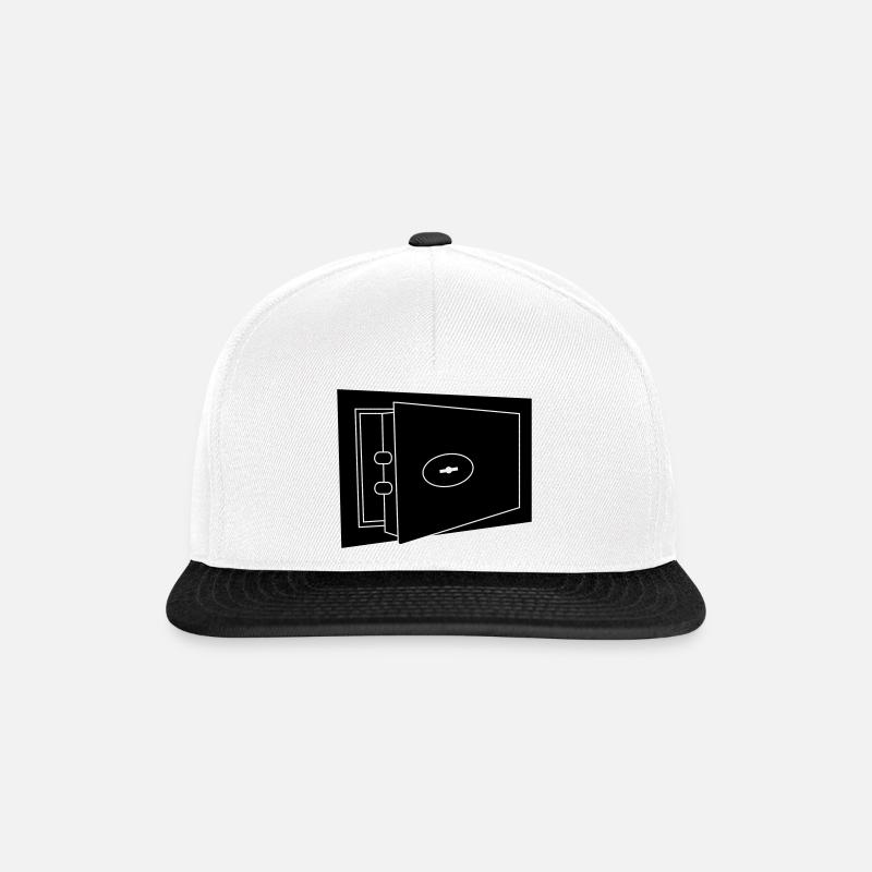 Coffre-fort intégré C1 - Casquette snapback - blanc/noir