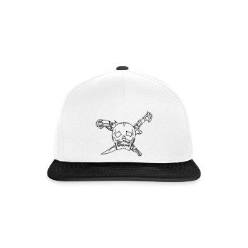 Schädel - Snapback Cap - Weiß/Schwarz - Vorne