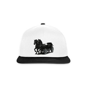 Chariot avec jantes chromées modernes - Casquette snapback - blanc/noir - Devant