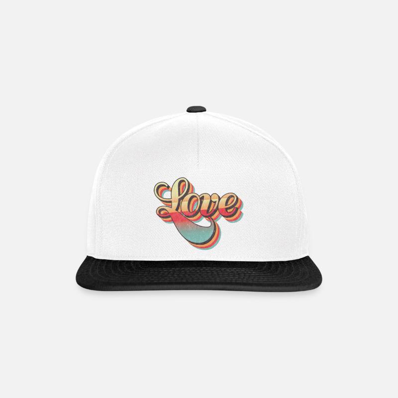 Retro Liebe Design - Snapback Cap - Weiß/Schwarz