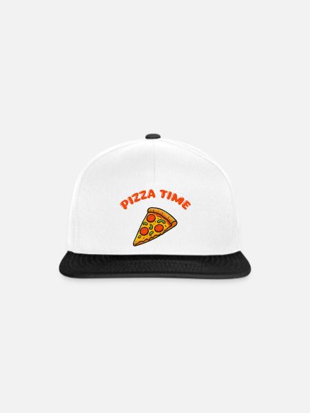 Pizza Comic - Snapback Cap - Weiß/Schwarz