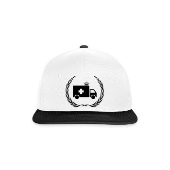 Krankenwagen Ambulance Kranz - Snapback Cap - Weiß/Schwarz - Vorne