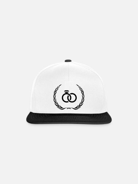 Eheringe Ring Hochzeit - Snapback Cap - Weiß/Schwarz