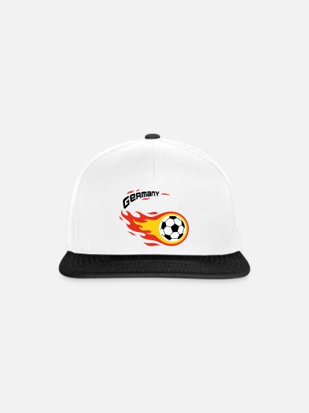 Fußball Fanshirt Deutschland Germany Komet - Snapback Cap - Weiß/Schwarz