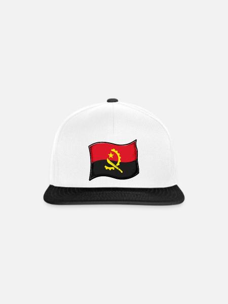 Angola Flagge - Snapback Cap - Weiß/Schwarz