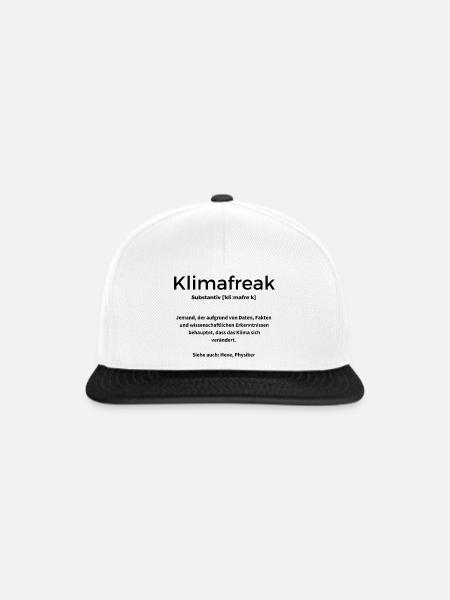 Klimafreak Physik - Snapback Cap - Weiß/Schwarz