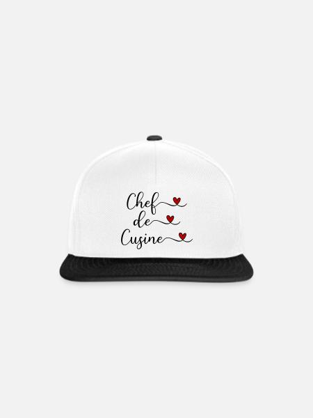 Koch - Chef de Cuisine - Snapback Cap - Weiß/Schwarz