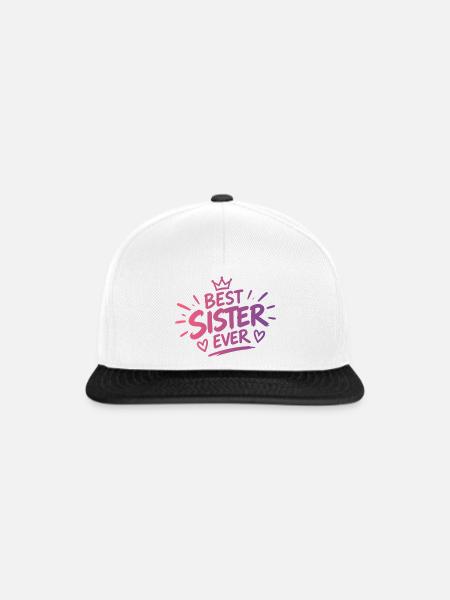 Best Sister Ever - Snapback Cap - Weiß/Schwarz