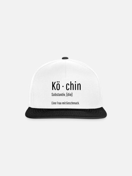 Köchin Substantiv Definition Küche Geschenk - Snapback Cap - Weiß/Schwarz