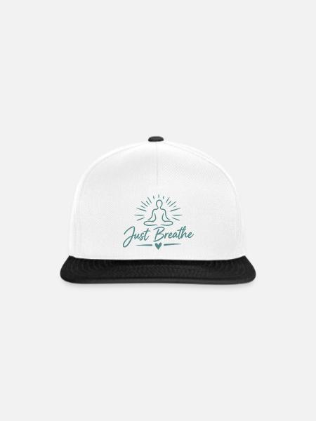 Yogasitz Achtsankeit Entspannung - Snapback Cap - Weiß/Schwarz