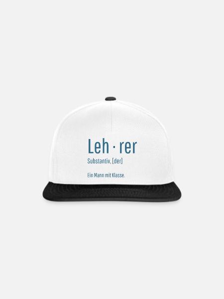 Lehrer Substantiv Definition Schule Geschenk - Snapback Cap - Weiß/Schwarz