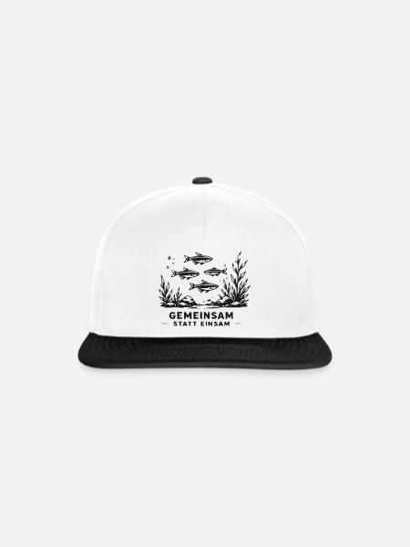Gemeinsam Unterwasser Schwarm - Snapback Cap - Weiß/Schwarz