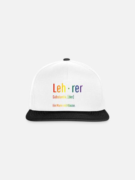 Lehrer Substantiv Definition Schule Geschenk - Snapback Cap - Weiß/Schwarz